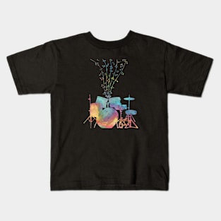 Drumset And Music Notes Kids T-Shirt